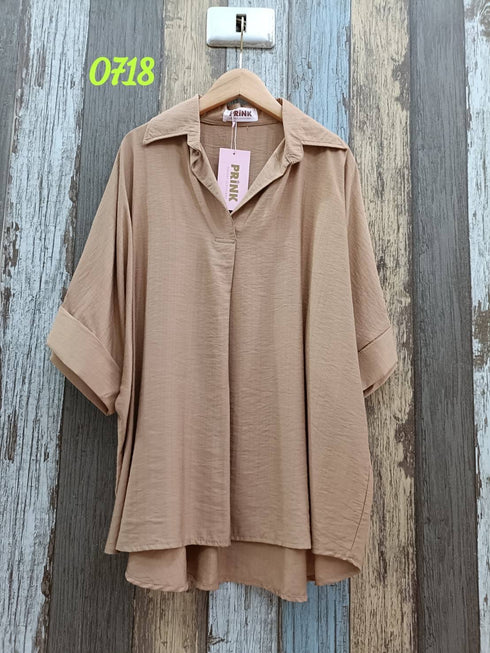 Women Casual Collar V-Neckline Tops